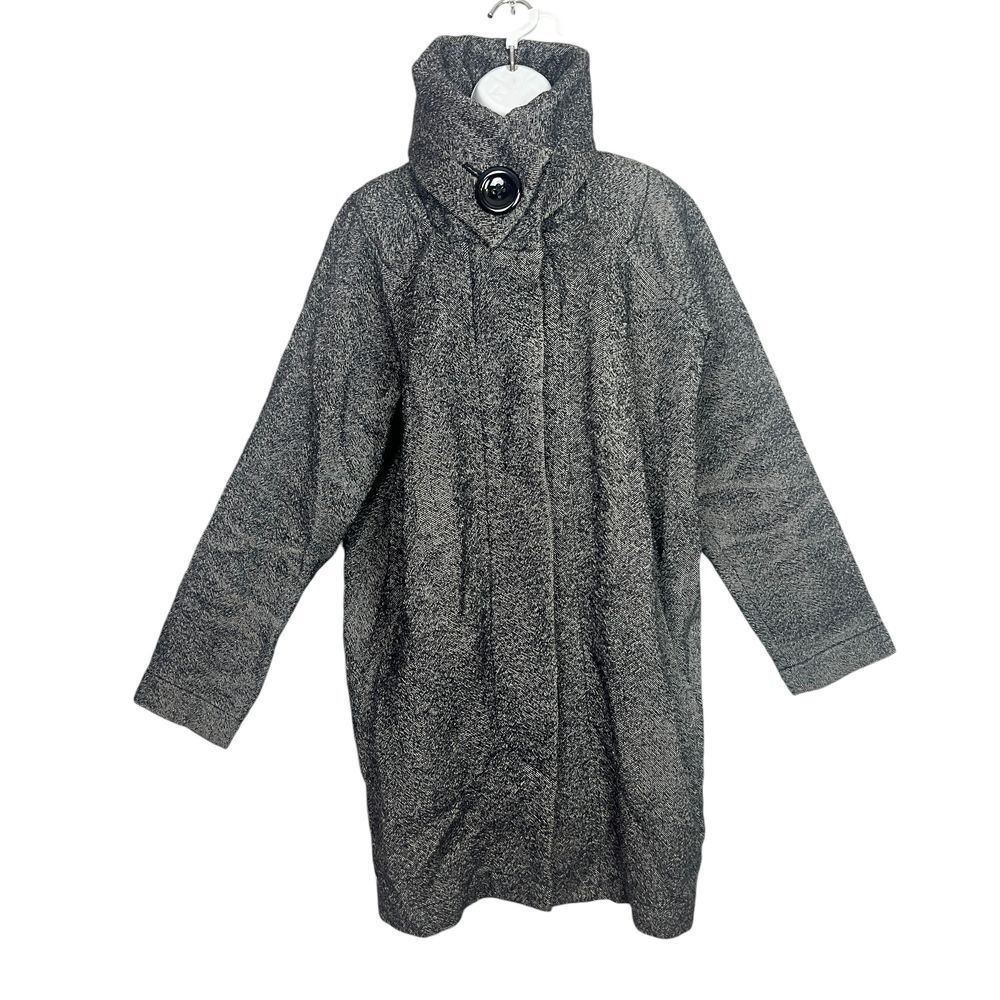 Yigal Azrouel Turtle Neck Button Down Gray‎ Coat Size 10
